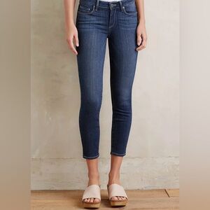 Anthropologie Paige Verdugo Skinny Fit Crop Jeans Women's Denim Blue Sz 26 $199